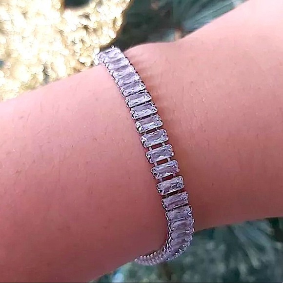 SILVER RHINESTONE ZIRCON BRACELET - Picture 9 of 13